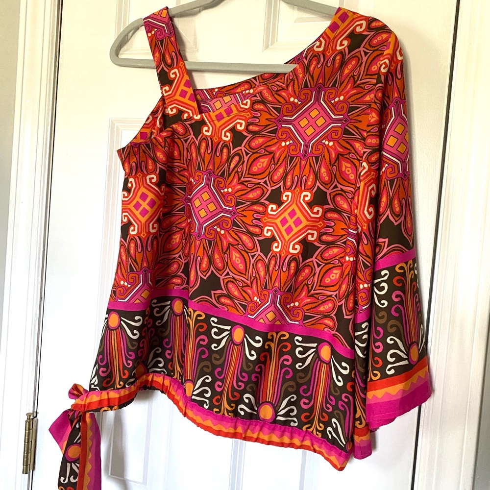CHICO’S•one shoulder Zanzibar top S NWT - Picture 5 of 7